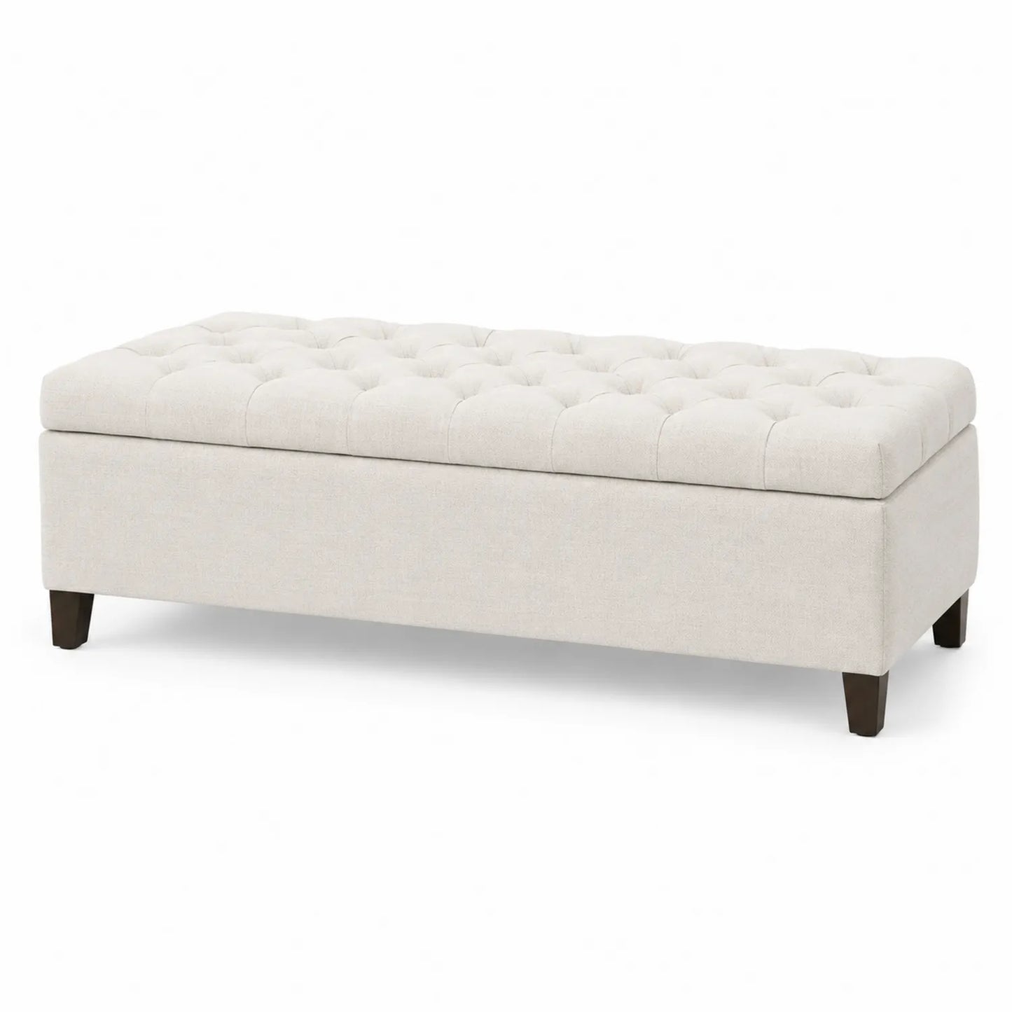 Polsterbank mit Stauraum Leinen Beige 120cm