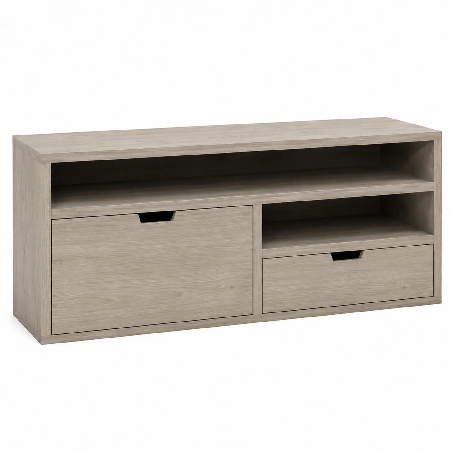 TV-Schrank mit 2 Fächern und 2 Schubladen MDF Eichenholzoptik