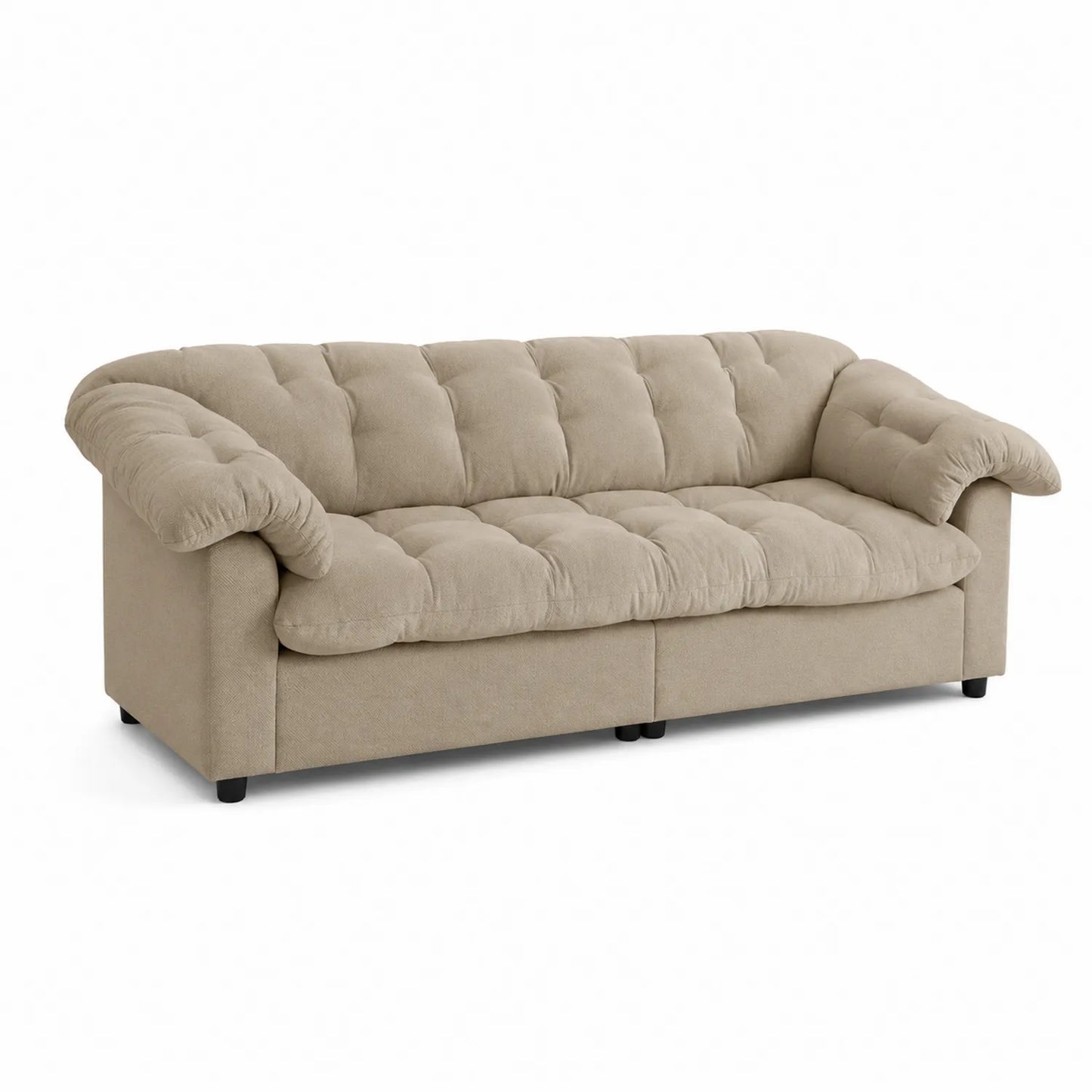 Dreier-Sofa Beige Stoff 200cm