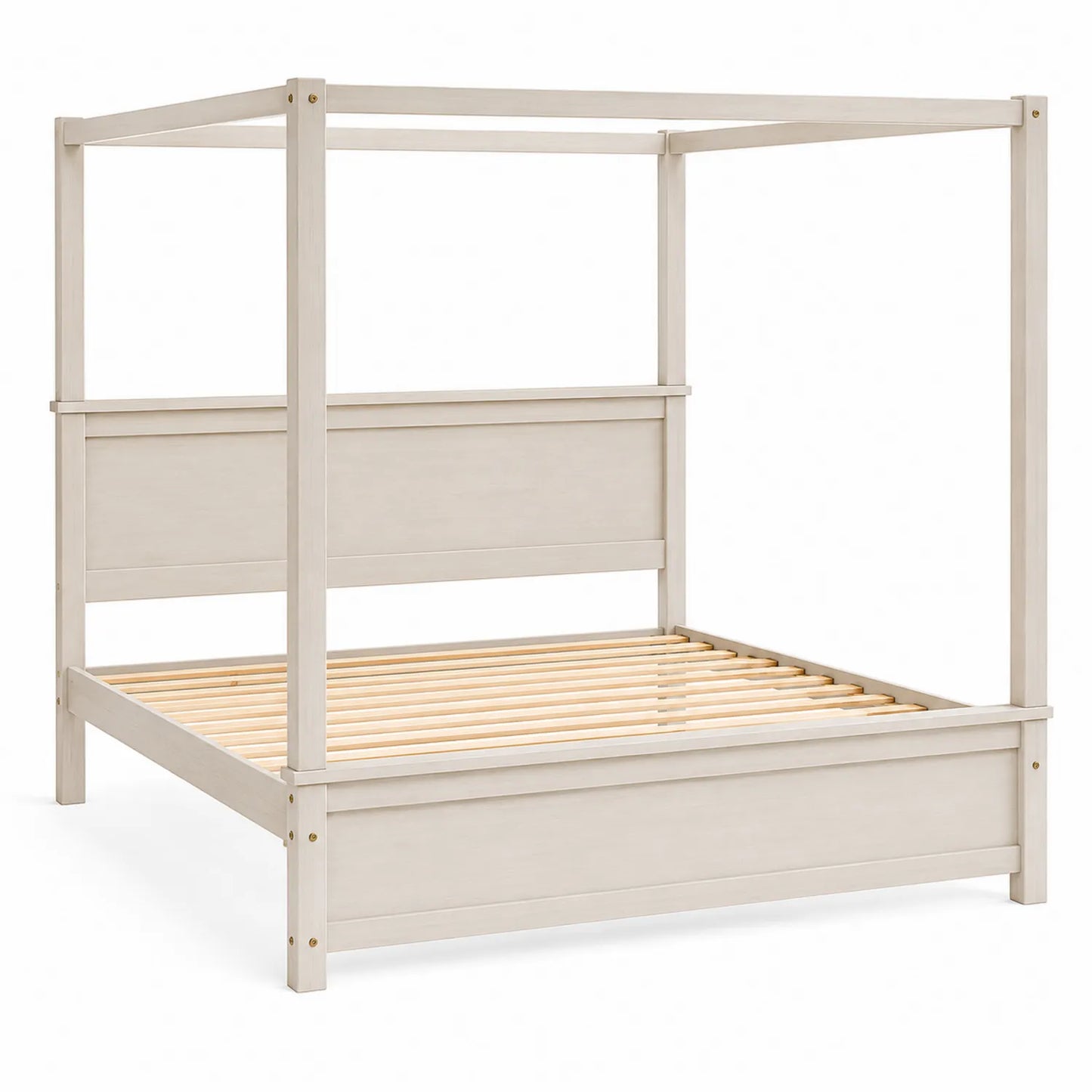 Himmelbett aus Kiefernholz 200x160 cm Weiß