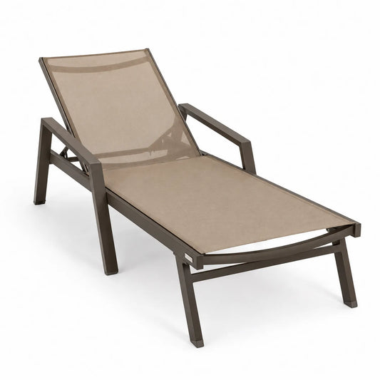 Verstellbare Aluminium-Sonnenliege Textilene Beige