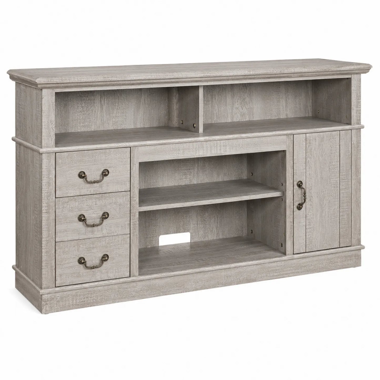 TV-Schrank MDF Grau mit Schubladen und Türen 150x40x75 cm