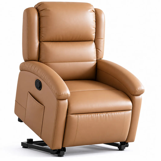 Elektrischer Relaxsessel PU-Leder Braun Verstellbar