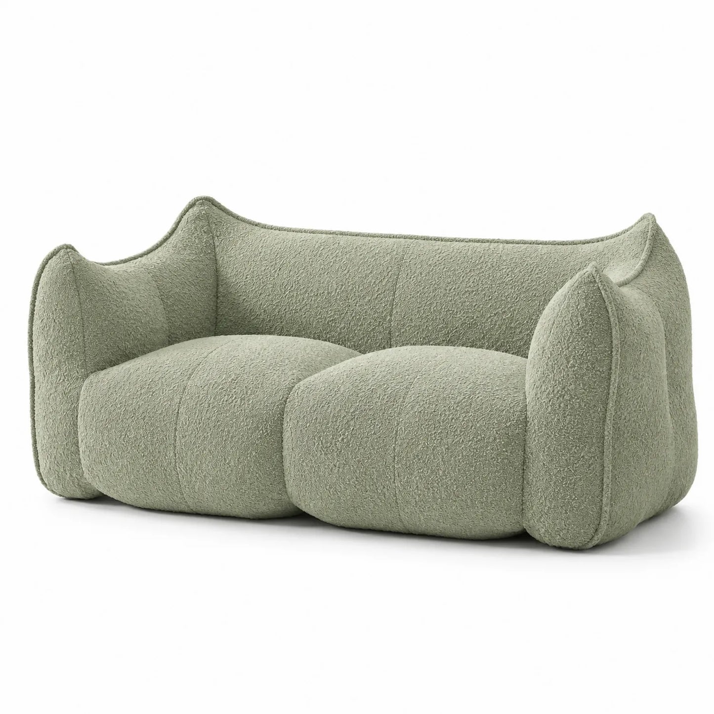 Bouclé Stoff Sofa Grün 200cm