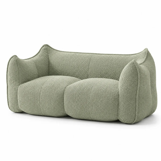 Bouclé Stoff Sofa Grün 200cm