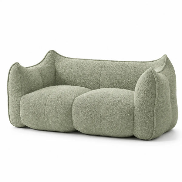 Bouclé Stoff Sofa Grün 200cm
