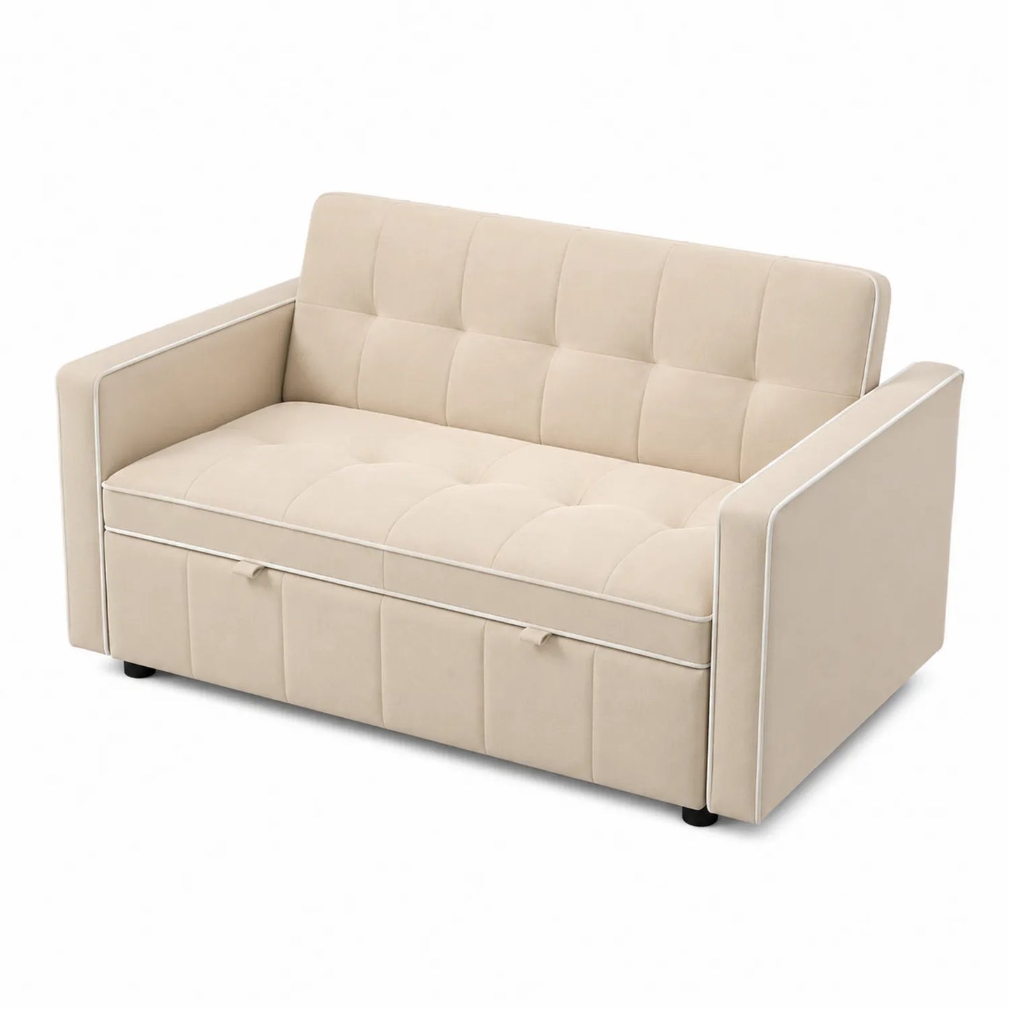 2-Sitzer Schlafsofa Wildleder Beige 190x85x75cm