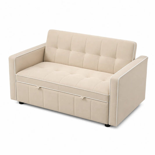2-Sitzer Schlafsofa Wildleder Beige 190x85x75cm