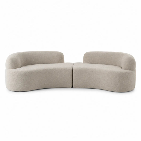 Modulares Sofa-Set Beige Kurvenform Stoff