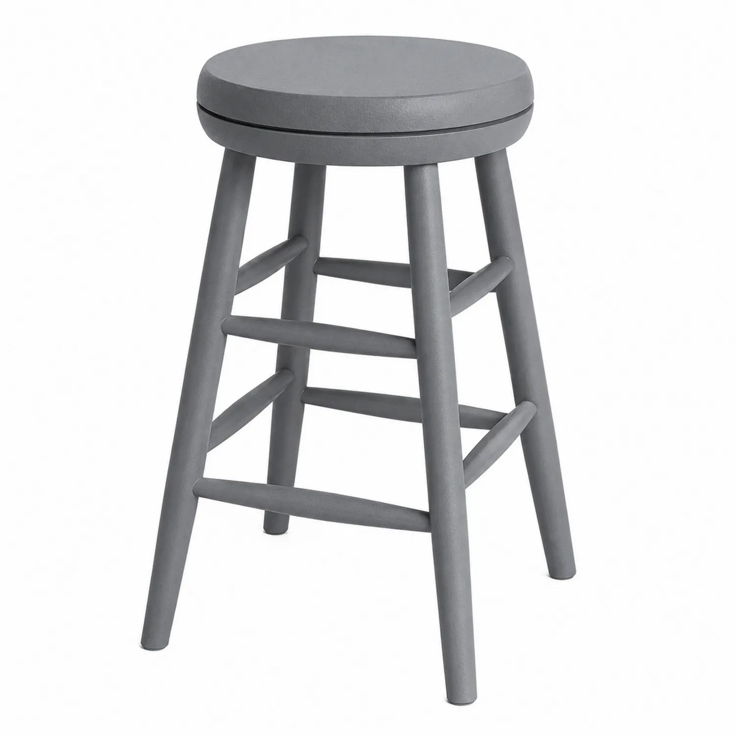 Runder Barhocker aus Metall, Grau, Sitzhöhe 75cm