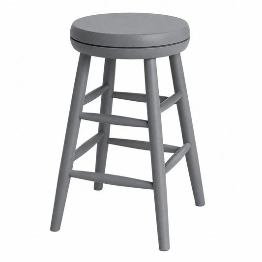 Runder Barhocker aus Metall, Grau, Sitzhöhe 75cm