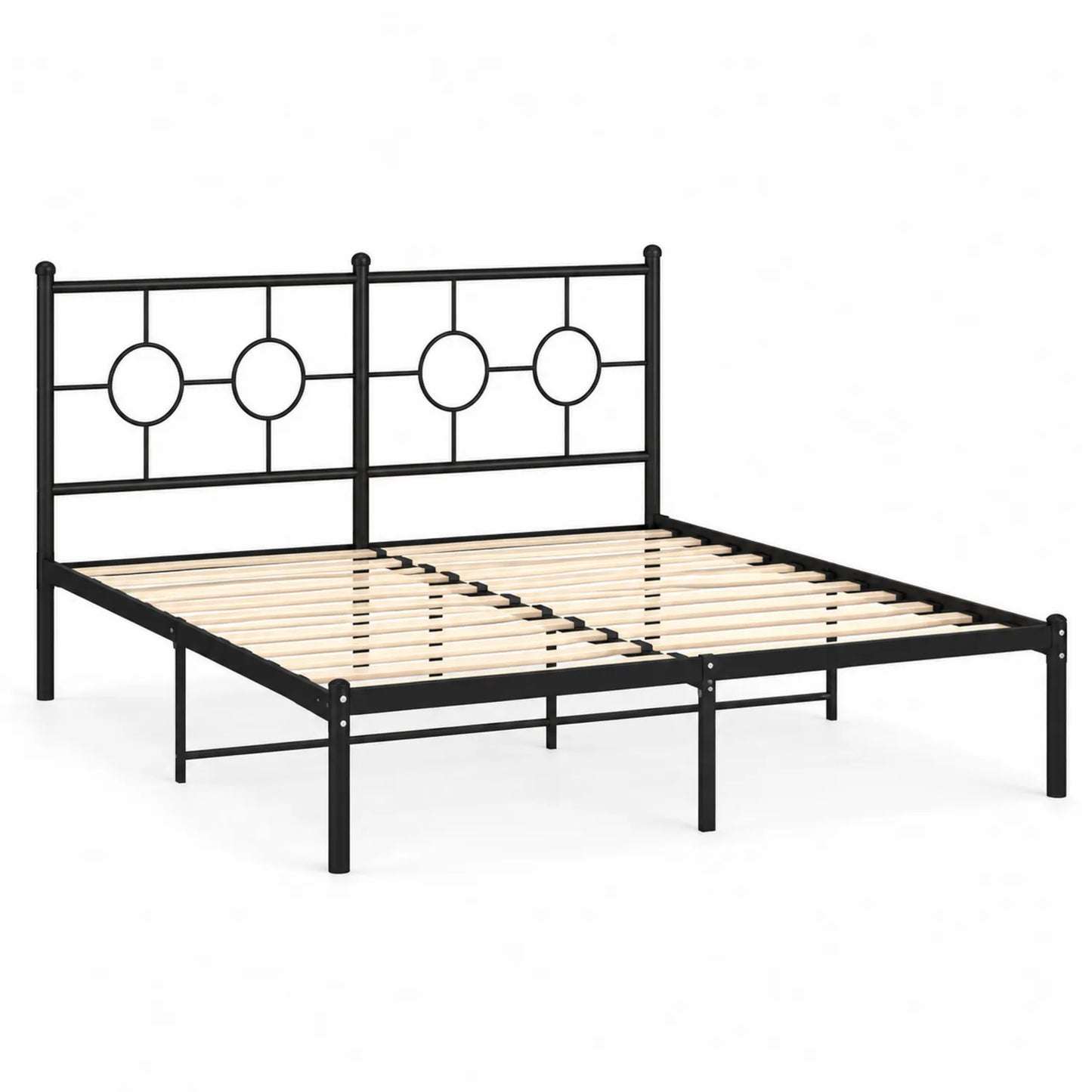 Metallbett Schwarz 200x140 cm mit Kopfteil und Lattenrost