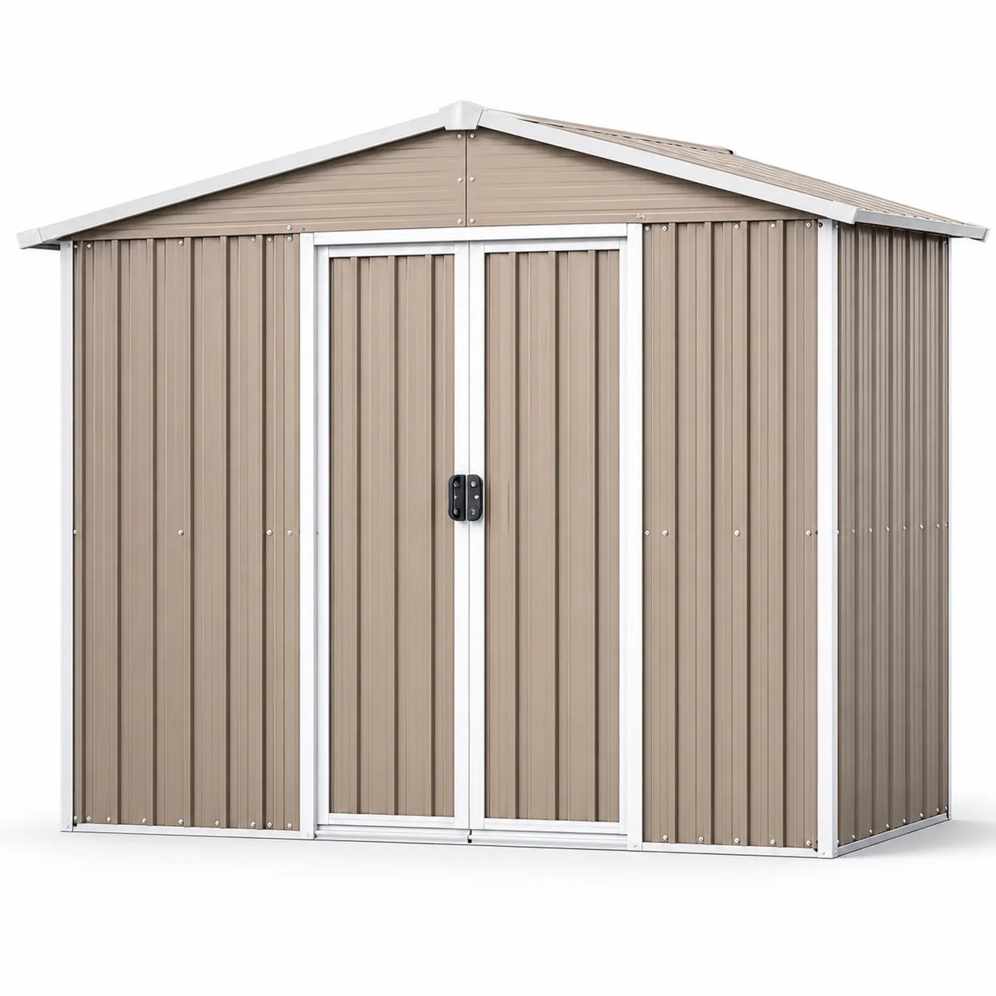 Metall Geräteschuppen aus Verzinktem Stahl 213cm x 191cm Beige