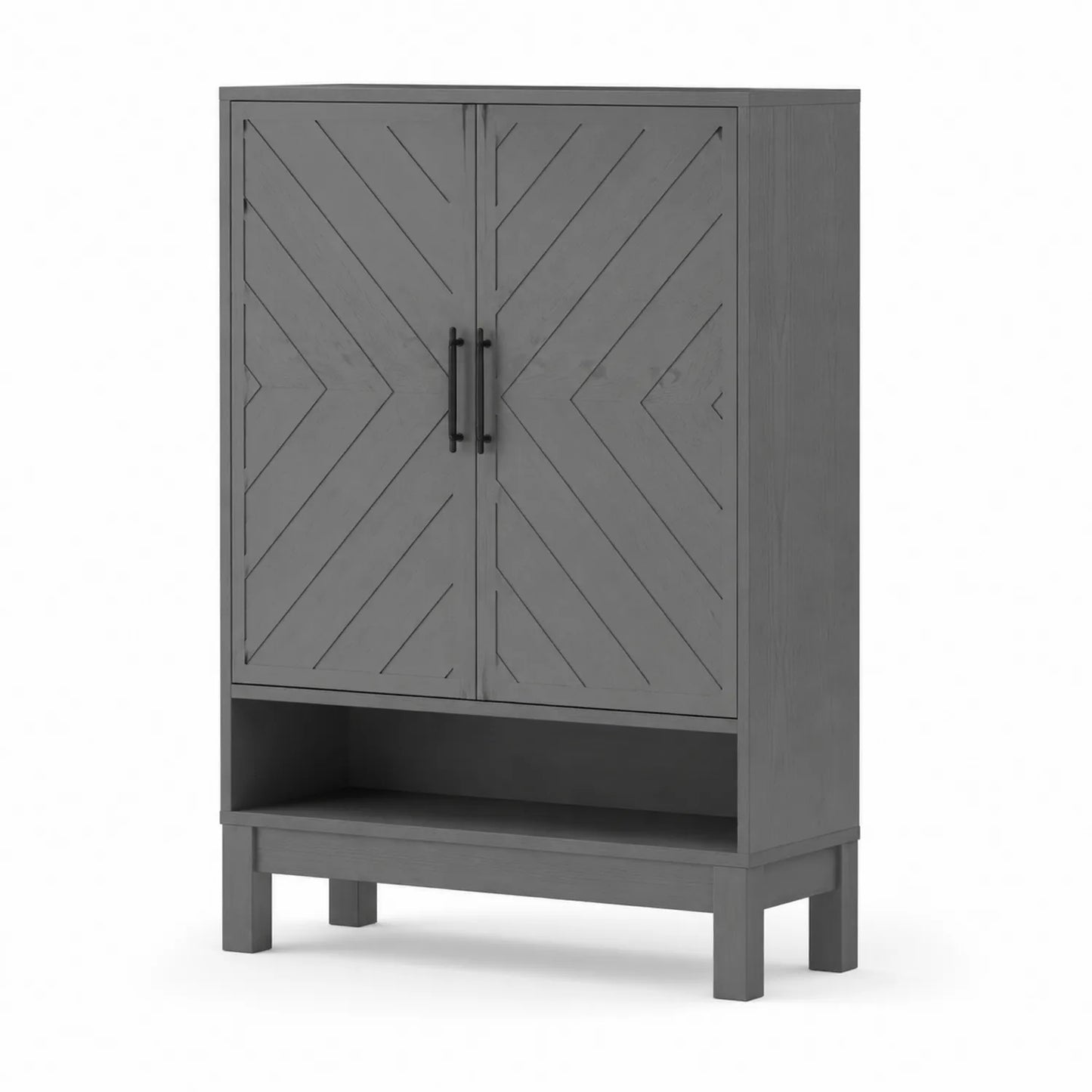 Schuhschrank Holz Grau 140cm