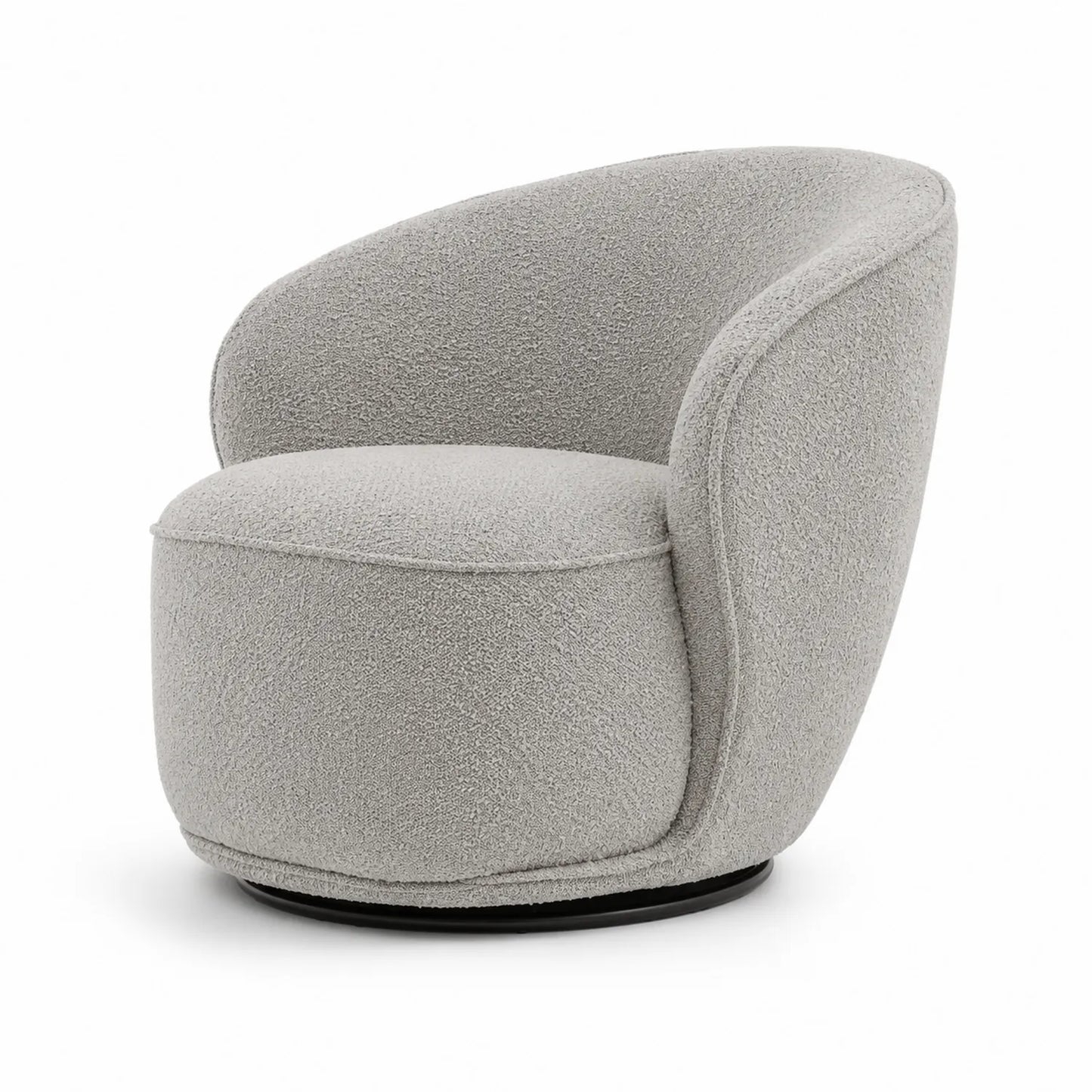 Drehbarer Sessel Bouclé Stoff Grau 75 cm