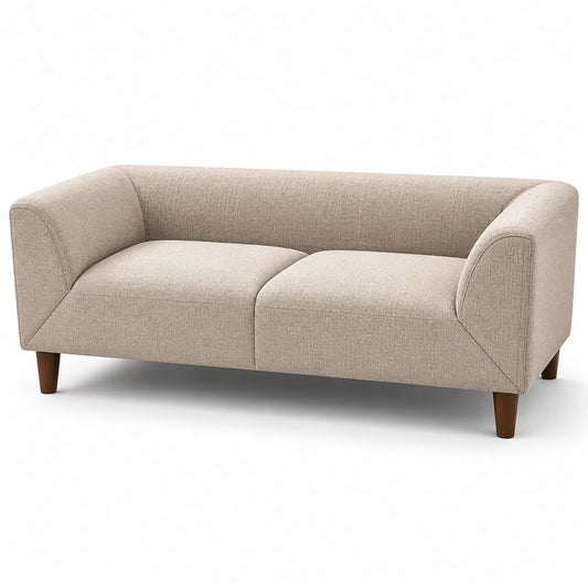 3-Sitzer Sofa Stoff Holzrahmen Beige