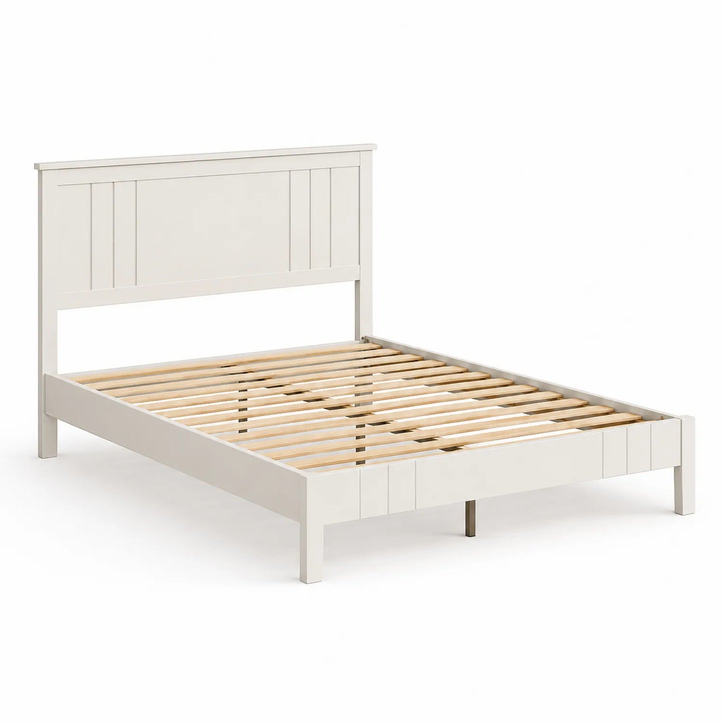 Bett Holzrahmen 200x140 cm Cremeweiß