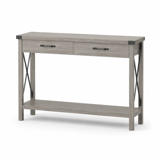 Konsolentisch Grau Holz und Metall 114cm