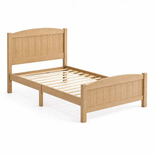 Einzelbett Eichenholz Natur 200x90 cm