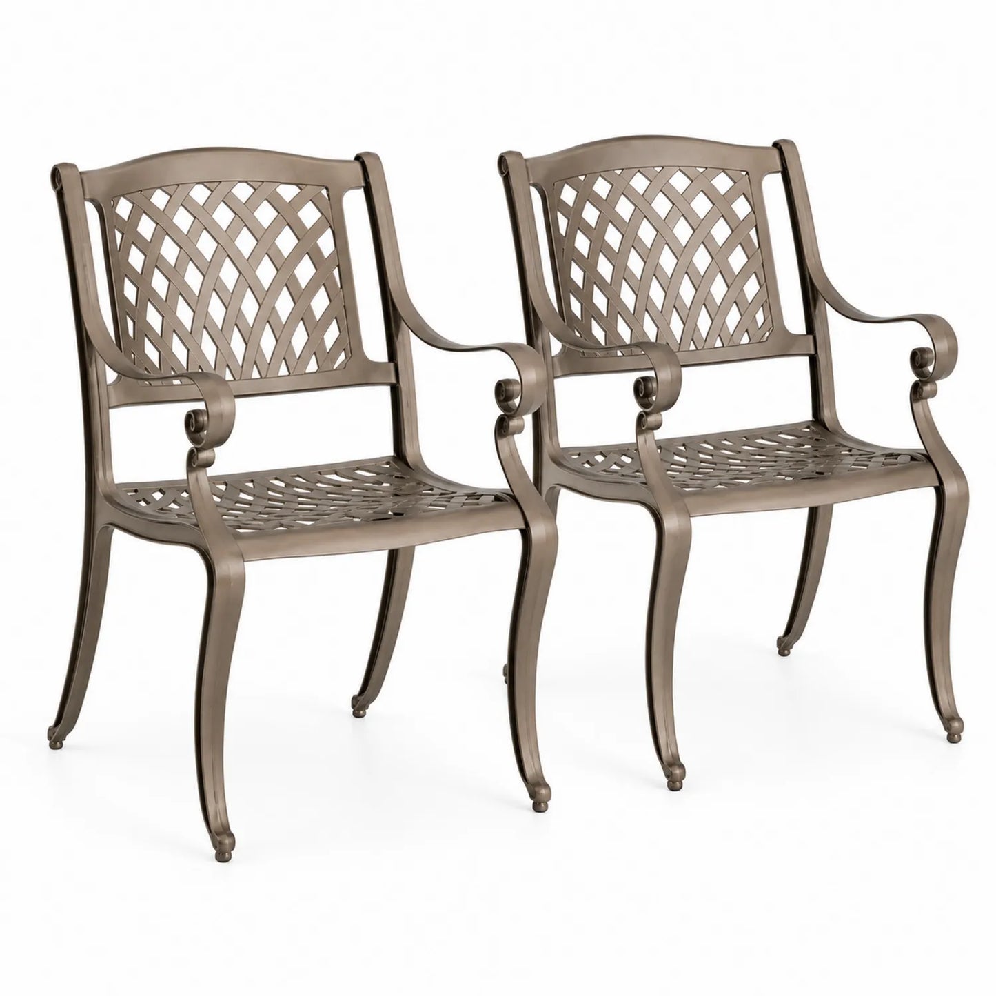 Aluminium Gartenstuhl Set, 2 Stück, Bronze