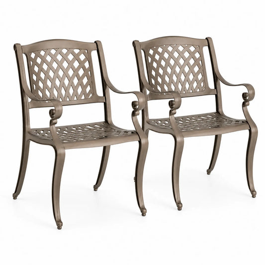 Aluminium Gartenstuhl Set, 2 Stück, Bronze